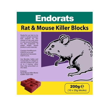 Endorats Rat & Mouse Killer Block 200G (10 X 20G)