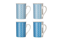 Set of 4 Maroc Mugs - 270ml Blue - Porcelain