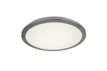 LED Flush Ceiling Light DIA 30cm Chrome & Crystal Sand -  IP44