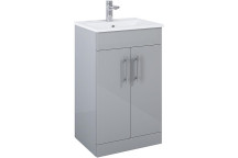 Studio Belmont Floor Standing Vanity Unit & Washbasin Light Grey -50Cm