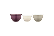 Storage Bowls Set Of 3 With Clear Lids Purple/Warm Grey/White Melami