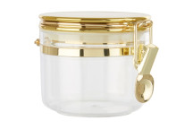 Gozo Small Round Canister With Gold Clip