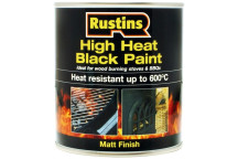 Rustins High Heat Matt Black Paint 250ml