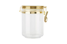 Gozo Medium Round Canister With Gold Clip