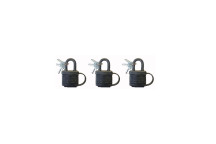 3 X Laminated Steel Padlock Ka With Weather Resistant Cover, 40mm