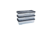 Curve Underbed Storage Box With Lid 42L - 3Pk