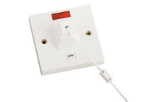 45A Pull Cord Ceiling Switch C/W Neon