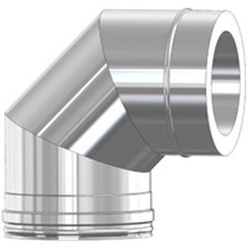 S/S Twin Wall Insulated Flue Bend 125mm X 90`