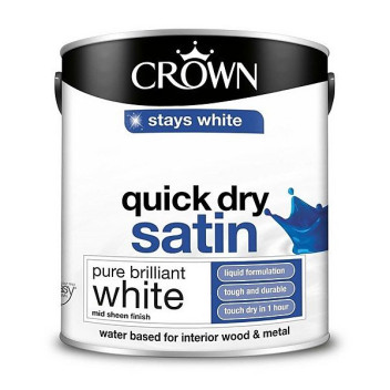 Crown Quick Drying Satin Brilliant White 2.5L