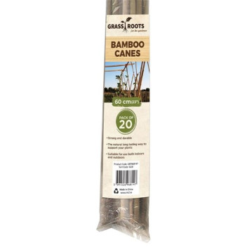 Grass Roots Pre-Packed Bamboo Canes 60cm Natural - 20pk