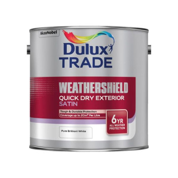 Dulux Trade Weathershield Quick Dry Exterior satin Pure Brilliant Whit