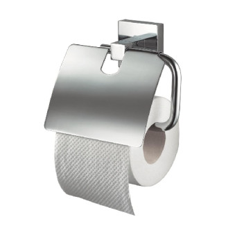 Mezzo Toilet Roll Holder With Lid Chrome