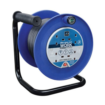 Luceco Masterplug 25M 4 Socket Open Cable Reel