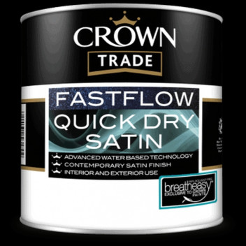 Crown Trade Fastflow Quickdry Satin 5L White