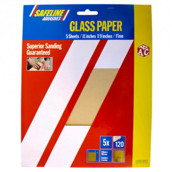 Sandpaper Sheets Fine Grade - 5 Pack
