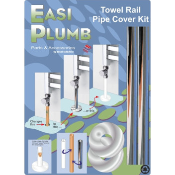 Easi Plumb Towel Rail Pipe Cover Kit - Chrome