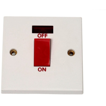 45A 1G Cooker Switch & Neon