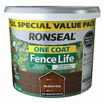 Ronseal One Coat Fencelife 12L Medium Oak