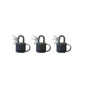 3 X Laminated Steel Padlock Ka With Weather Resistant Cover 40mm
