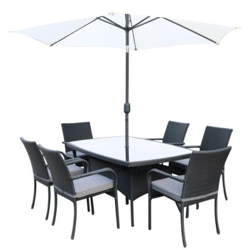 Sienna Garden Set (Rect Table 16M6 Chairs & Parasol)