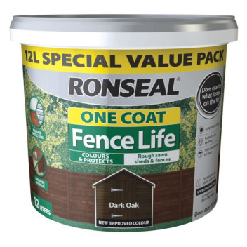 Ronseal One Coat Fencelife 12L Dark Oak