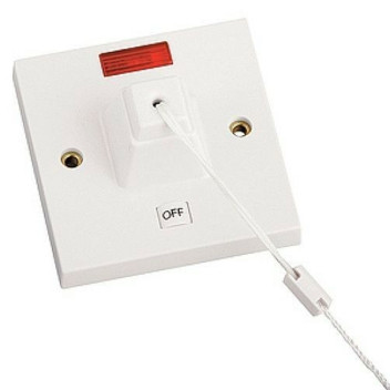 45A Pull Cord Ceiling Switch C/W Neon
