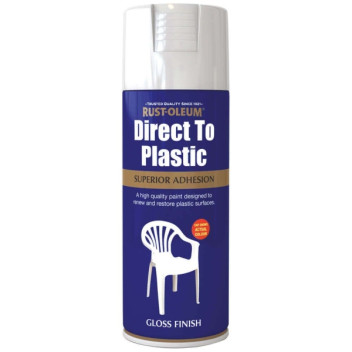 Rust Oleum Direct To Plastic 400Ml Gloss White
