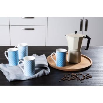 Set of 4 Maroc Mugs - 270ml Blue - Porcelain