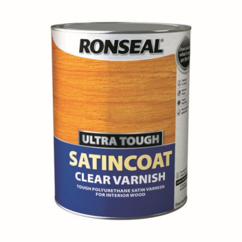 Ronseal Ultra Tough Satincoat 5L Clear Varnish