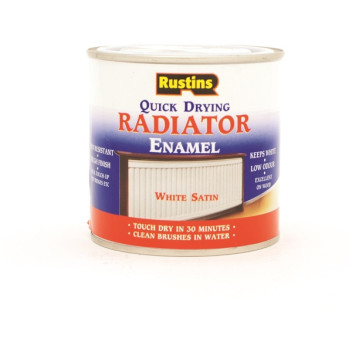 Rustins Radiator Enamel Paint White Satin 250ml