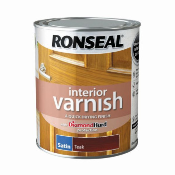 Ronseal Quick Dry Satin Varnish 750ml Teak