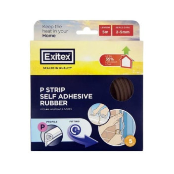 Exitex Self Adhesive P Strip 5M - Brown