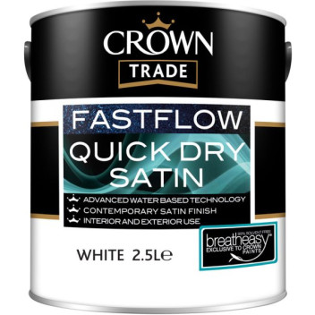 Crown Trade Fastflow Quick Dry Satin 2.5L White