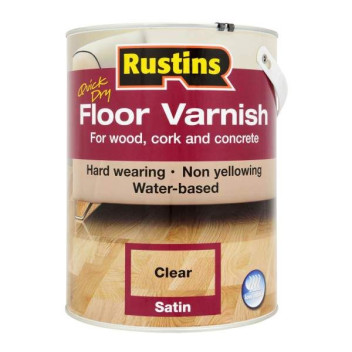 Rustins Quick-Dry Clear Floor Varnish  5L Satin