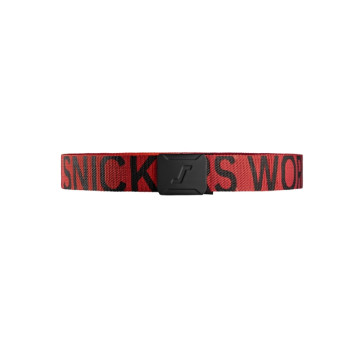Snickers Logo Belt Black 90041604 Chili Red / Black