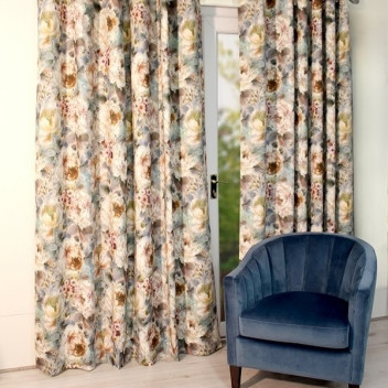 Primavera 75 X 90\" Teal Curtains