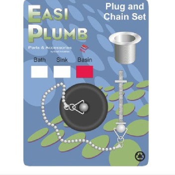 Easi Plumb Poly Basin Plug & Chain Set Eppc1