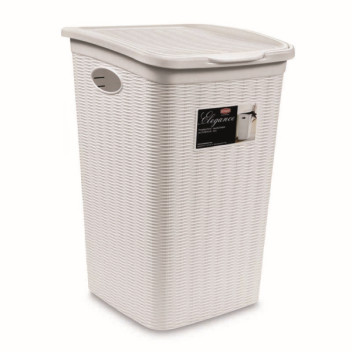 Elegance Laundry Basket White 50L