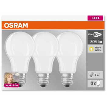 Osram LED Bulb 9.5W ES - 3 Pack